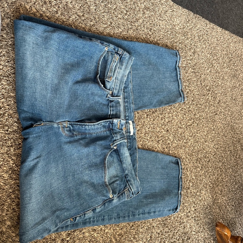 Good American Blue Straight Leg Jeans